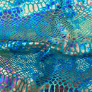 Holographic Tie Dye Taipan Snake Skin Nylon Spandex Fabric