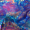 Holographic Tie Dye Taipan Snake Skin Nylon Spandex Fabric