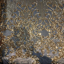 Alta Striped Damask Stretch Sequins Fabric
