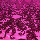 Alta Striped Damask Stretch Sequins Fabric
