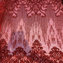 Alta Striped Damask Stretch Sequins Fabric