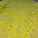 Alta Striped Damask Stretch Sequins Fabric