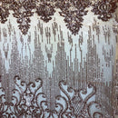 Alta Striped Damask Stretch Sequins Fabric