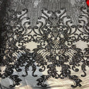 Alta Striped Damask Stretch Sequins Fabric