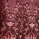 Alta Striped Damask Stretch Sequins Fabric