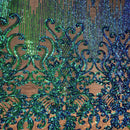 Alta Striped Damask Stretch Sequins Fabric