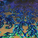 Alta Striped Damask Stretch Sequins Fabric
