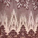 Alta Striped Damask Stretch Sequins Fabric