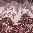 Alta Striped Damask Stretch Sequins Fabric