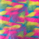 Pastel Rainbow Patchwork Faux Fur Fabric