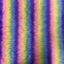Striped Long Pile Faux Fur Fabric