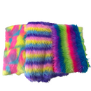 Pastel Rainbow Patchwork Faux Fur Fabric
