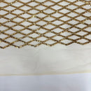 Diamond Pattern Sequins Stretch Mesh Fabric