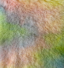 Rainbow Multi Color Dye Fuzzy Faux Fur Fabric
