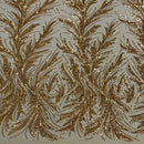 Ariba Floral Leaf Stretch Sequins Fabric