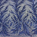 Ariba Floral Leaf Stretch Sequins Fabric