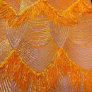 Flamingo Fringe Embroidered Stretch Sequin Fabric