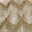 Flamingo Fringe Embroidered Stretch Sequin Fabric
