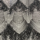 Flamingo Fringe Embroidered Stretch Sequin Fabric