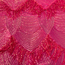 Flamingo Fringe Embroidered Stretch Sequin Fabric