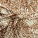 Flamingo Fringe Embroidered Stretch Sequin Fabric