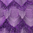 Flamingo Fringe Embroidered Stretch Sequin Fabric