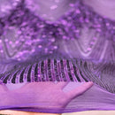 Flamingo Fringe Embroidered Stretch Sequin Fabric
