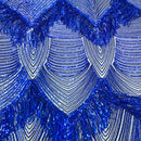 Flamingo Fringe Embroidered Stretch Sequin Fabric