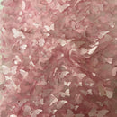3D Butterfly Embroidered Satin Lace Fabric
