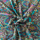 Sur Multicolor Burnout Stretch Velvet Fabric