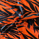Palm Tree Floral Burnout Stretch Velvet Spandex Fabric