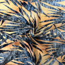 Palm Tree Floral Burnout Stretch Velvet Spandex Fabric