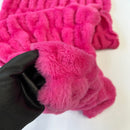 Ruched Chinchilla Stretch Faux Fur Fabric
