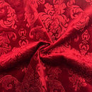 Damask Embossed Velvet Upholstery Drapery Fabric