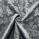 Damask Embossed Velvet Upholstery Drapery Fabric