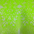 Alta Striped Damask Stretch Sequins Fabric
