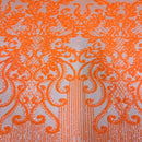 Alta Striped Damask Stretch Sequins Fabric