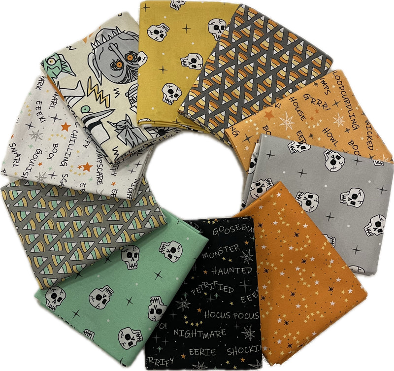 Halloween Themed Fat Quarter Bundle - 10 pack (Creature Feature)