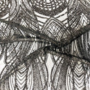 Selena Wave Stretch Sequins Fabric