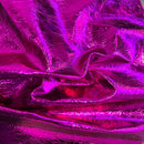 Crushed Distressed Foil Chrome Mirror Reflective Vinyl Fabric