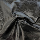 Crushed Distressed Foil Chrome Mirror Reflective Vinyl Fabric