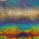 Crushed Distressed Foil Chrome Mirror Reflective Vinyl Fabric