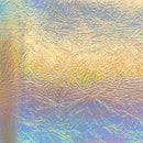 Crushed Distressed Foil Chrome Mirror Reflective Vinyl Fabric