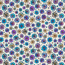 Ivory Mosaic Blooms Tile Coordinate Cotton 44/45 Fabric Per Yard