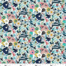 Jade Floral Abstract Cotton 44"/45" Fabric Per Yard