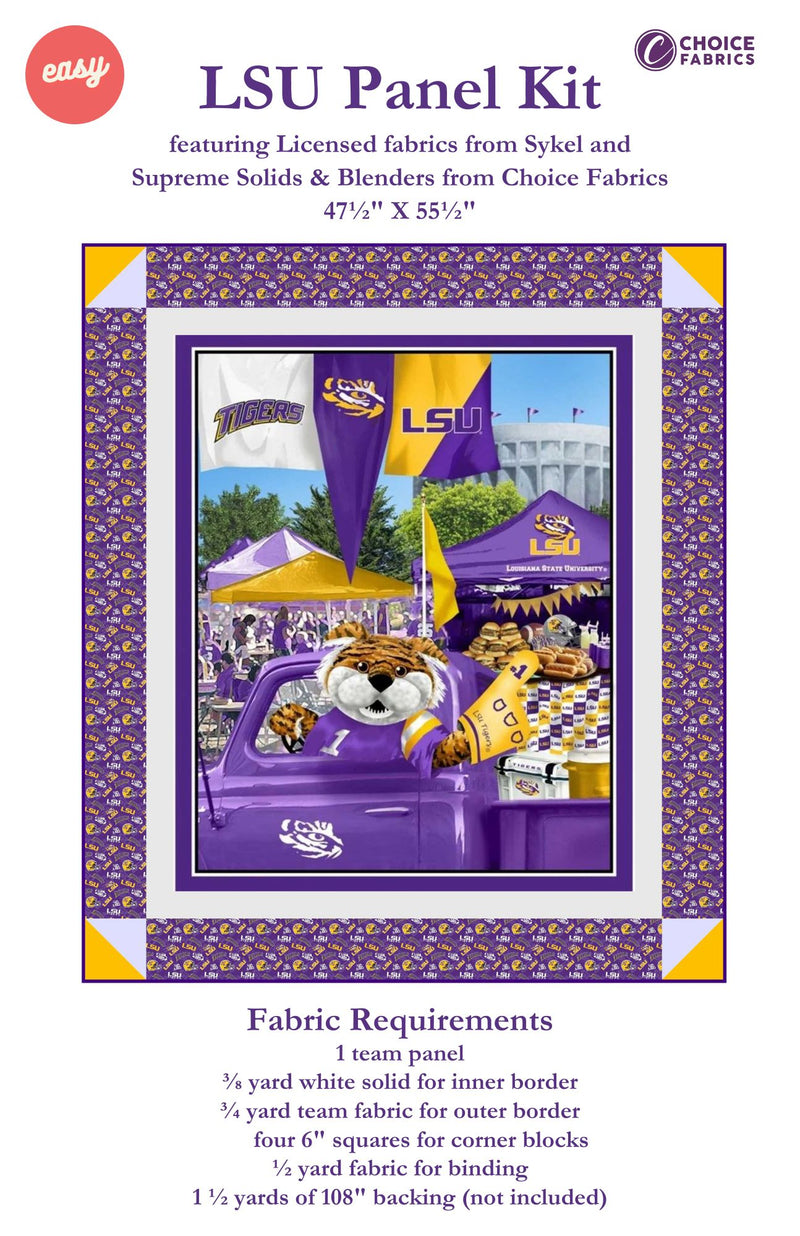 LSU Tigers - Tailgate Panel - Quilt Kit