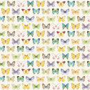 Large Butterflies - Multi Fluttering Florals Cotton 43"/44" Fabric Per Yard