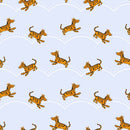 Light Blue Classic Winnie Tigers Cotton 43"/44" Fabric Per Yard