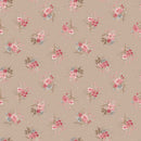 Small Bouquet Tan Meadow Blush 43"/44" Cotton Fabric Per Yard