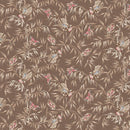 Birds and Butterflies Brown Meadow Blush 43"/44" Cotton Fabric Per Yard